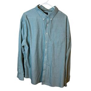 Croft & Barrow Mens XXL Teal Long Sleeve Easy Care Button Up Shirt